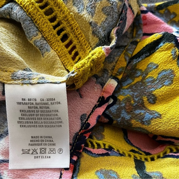 Anthropologie Daniel Rainn Top Olivette Pintucked Floral Flowy Tunic Blouse 2X - Picture 12 of 15